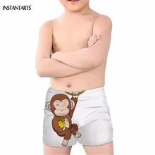 INSTANTARTS Kawaii Мультфильм детеныш обезьяны печати обувь для мальчиков летние шорты купания дети купальники пляжные летние детские купальники