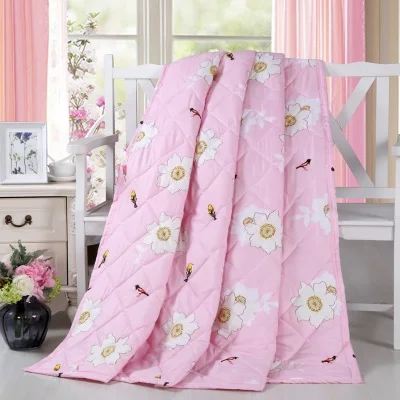 110X150 см, летнее одеяло, воздухопроницаемое одеяло, s покрытие, для детей и взрослых, одиночная, с мультяшным цветком, моющаяся кровать, для домашнего использования, FG742 - Цвет: 2