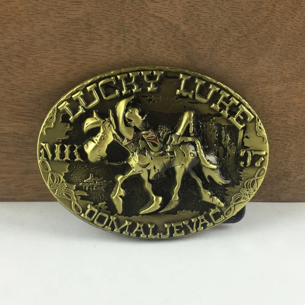Винтажная бронзовая Пряжка Для Ремня LUCKY LUKE ковбойские металлические пряжки для
