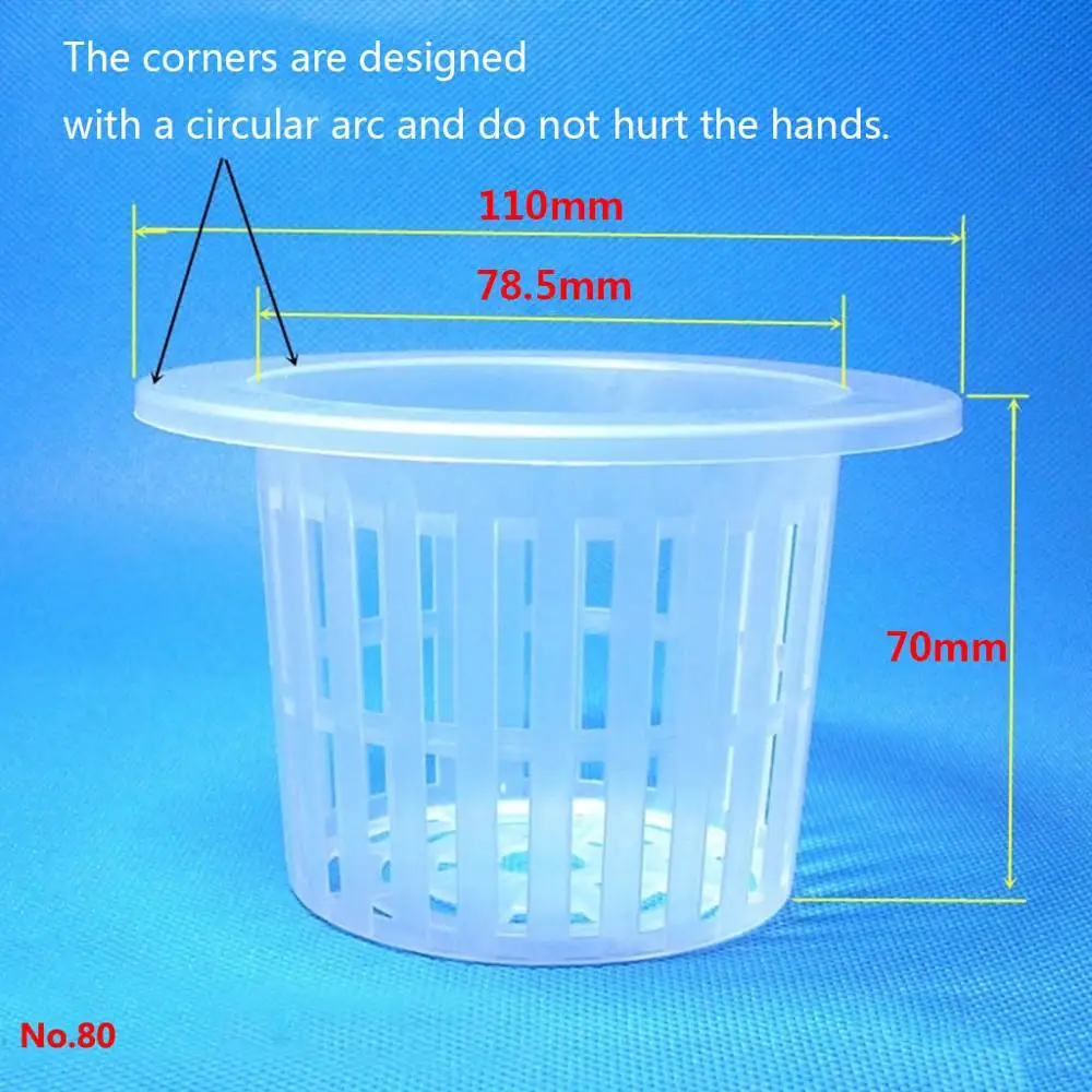 Многоразмерные корзины для посадки, гидропоники, сетчатые горшки, пластиковая сетчатая корзина, безвредное выращивание цветов, растительные сетки, аксессуары для чашек - Цвет: NO 80