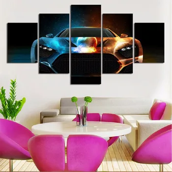 

Hd Printed Beetle Start Car Painting On Canvas Living Room Decoration Print Poster Decorative Picture Canvas Wall Art 5 Pcs