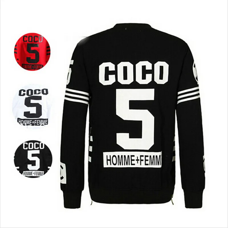 2015 Winter New Brand Women Man Coco No. 5 Sweatshirt Unisex Sweatshirt  Homme Femme Pullover Fleece Inside Out Zipper Hoodies