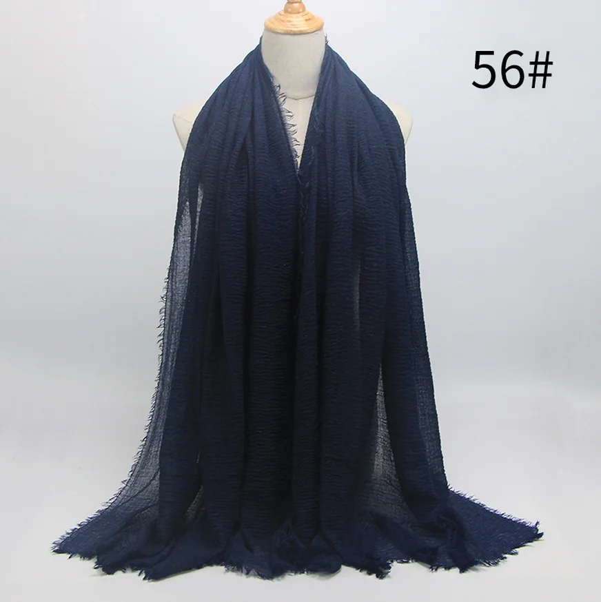 Новое поступление Классический премиум вискоза Макси морщинка облако хиджаб шарф платок Мягкий ислам мусульманские шарфы летний солнцезащитный шарф для девочек