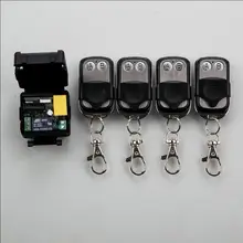 AC 220 В 1 канал РФ мини Беспроводной удаленного Управление 1 шт. приемник и 4 шт. передатчик водонепроницаемый 2 ключ