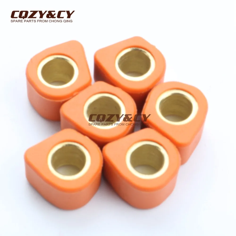 

6PC Polygon Roller Set Sliders 15x12mm 6.5gram set for MALAGUTI Centro Sl-Kat Base Crosser Cr1 F10 Kat F12 50cc