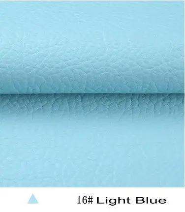 50X68 см качественная искусственная кожа ткань для дивана мягкая искусственная кожа ткань для одежды обои Синтетическая кожа обивка - Цвет: 16 light blue