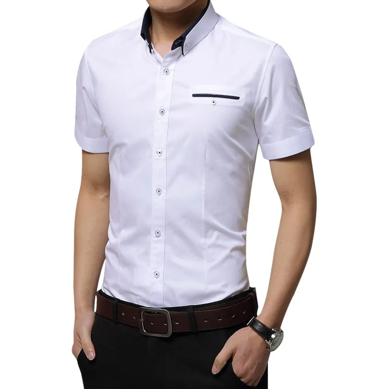 Новое поступление, брендовая мужская летняя деловая рубашка, рубашка с ...