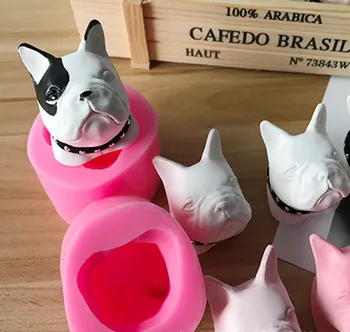 

HEARTMOVE Cute French Bulldog Silicone Cake Fondant Sugarcraft Mold DIY 3D Dog Chocolate Baking Soap Candle Mould 9787