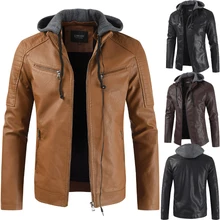 Мужское пальто Верхняя одежда Новая Осенняя модная трендовая кожаная куртка мотоциклетная мужская обычная кожаная куртка