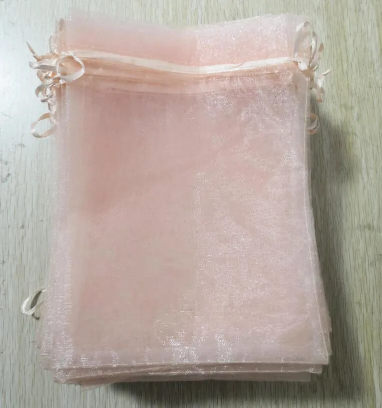 300 шт./лот 10x15 см Drawable Drawstring многоцветная свадебная сумочка из органзы Подарочная Упаковка конфет Упаковочные пакеты оптом - Цвет: Peach Colour