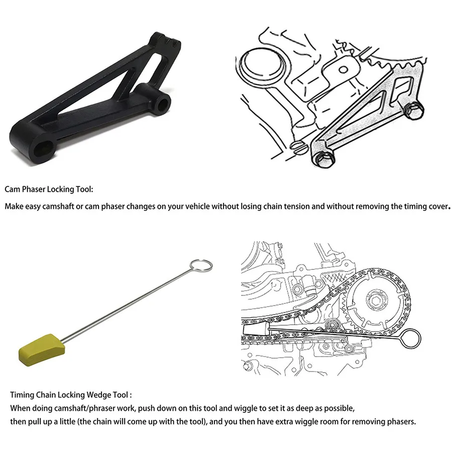 Инструмент для камеры набор моторно-кулачковый Phaser блокирующий инструмент и зубчатая цепь Блокировка Клин Инструмент для Ford 4.6L/5.4L/6.8L 3 V
