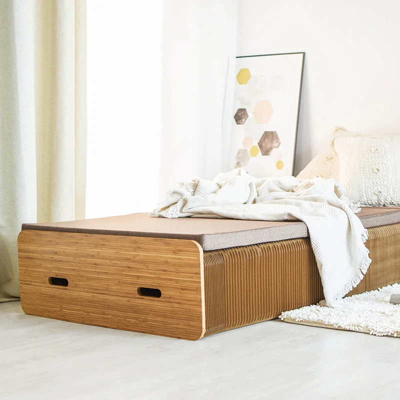 2019 New Product Creative Design Folding Bed Paper Bed Paper Chair Folding Kraft Paper Bed  Stretch