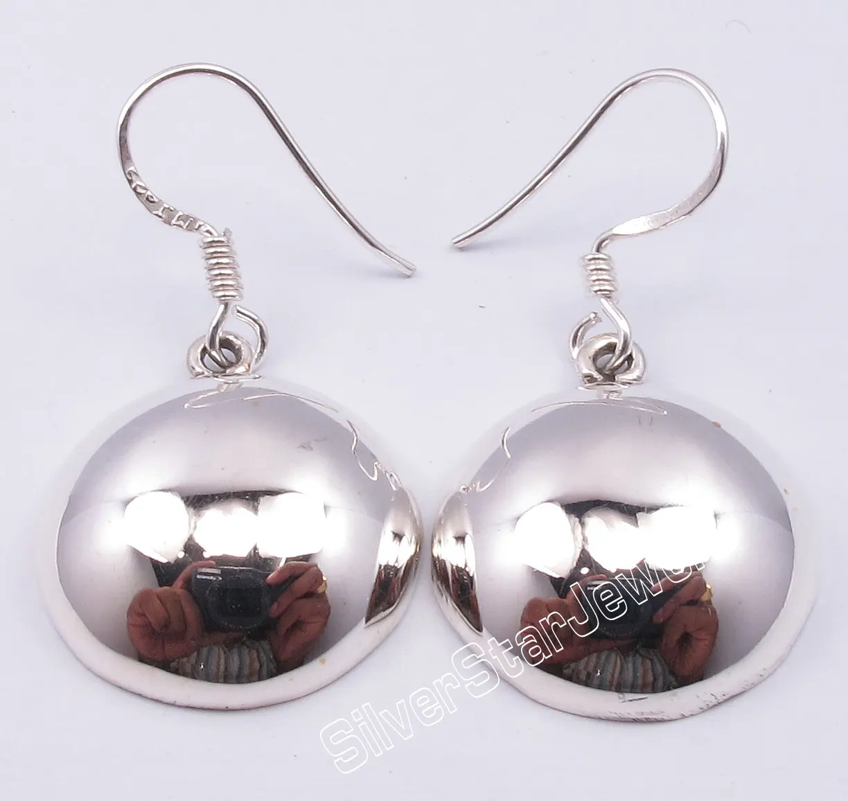 

Chanti International Pure Silver High-Polished ROUND Shape Earrings 3.5 CM INDIAN JEWELRY STORE