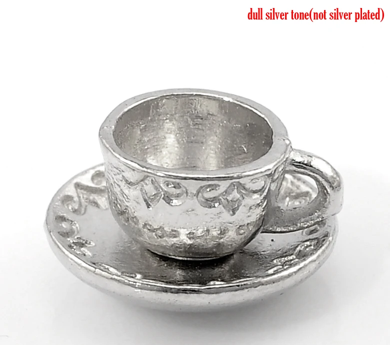 

Zinc metal alloy Charm Pendants Cup Silver Tone 14mm( 4/8") x 8mm( 3/8"), 2 PCs new