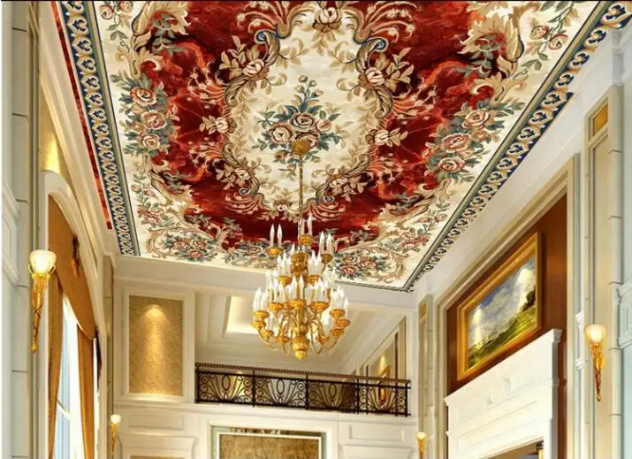 Пользовательские роскошные обои 3d потолочные фрески обои Европейский стиль гостиная спальня потолок 3 d обои для стен