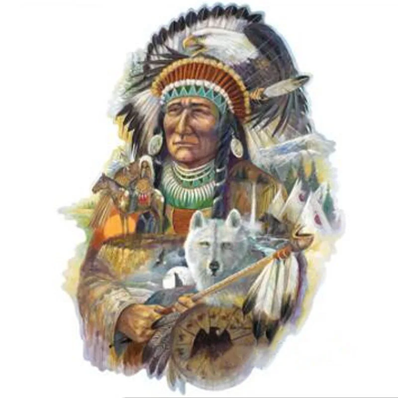

DIY Embroidery Painting American Natives Indian Women and Wolf Diamond Painting Mosaic Square Diamond Rhinestone Cross Stitch
