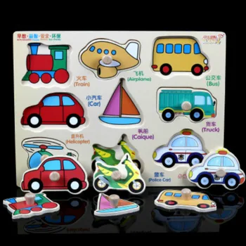 

Children Animal Jigsaw Attractive Early Learning Hand Puzzle Plate Toys Wooden Baby Educational Cognitive Plate Clutch Kid Toy