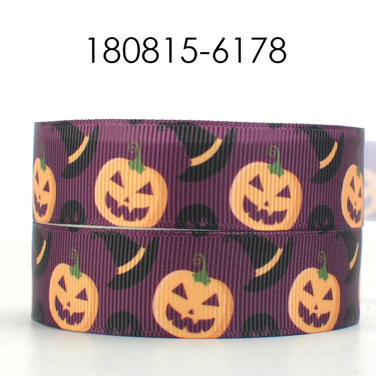10 ярдов-разные размеры-лента для Хэллоуина тыквенный узор напечатанная лента