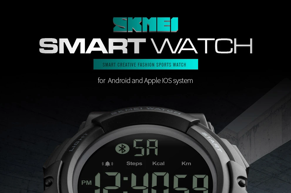 SKMEI модные часы Smart Watch Для мужчин шагомер калории Водонепроницаемый 5Bar Фитнес трекер электронные часы, Bluetooth часы Relogio Masculino 1303