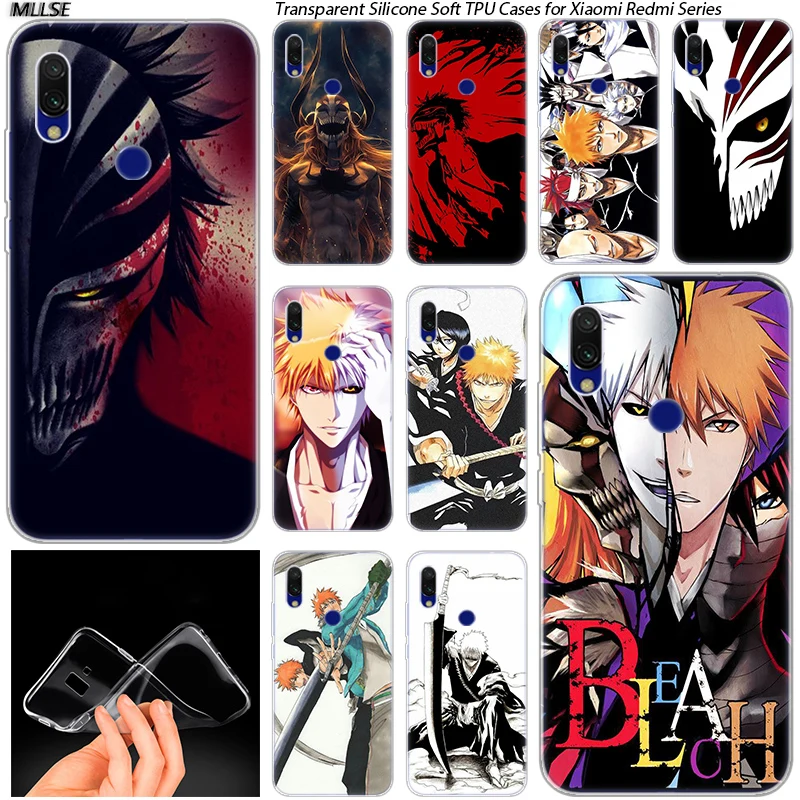 

Anime Bleach ichigo Hot Soft Silicone Case for Xiaomi Redmi K20 7 7A 5 5Plus 6 6A S2 Note 8 7 6 5 Pro Fashion Cover