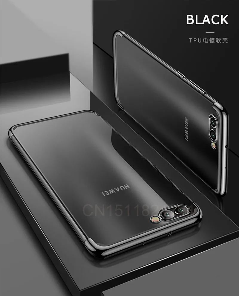 Soft Silicone For huawei p smart Case Slim plating transparent Protective Back cases For Huawei (9)
