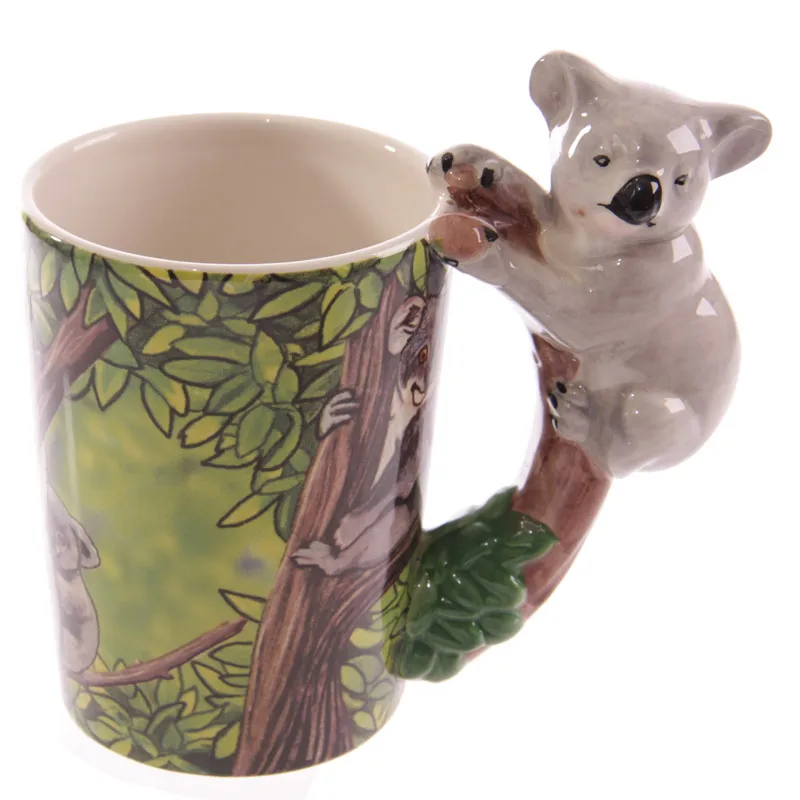 

1Piece 3D Koala Bear Handle Mug Novelty Coffee Mug Ceramic Jungle Mug Wildlife Collection Animal Office Coffee Mug