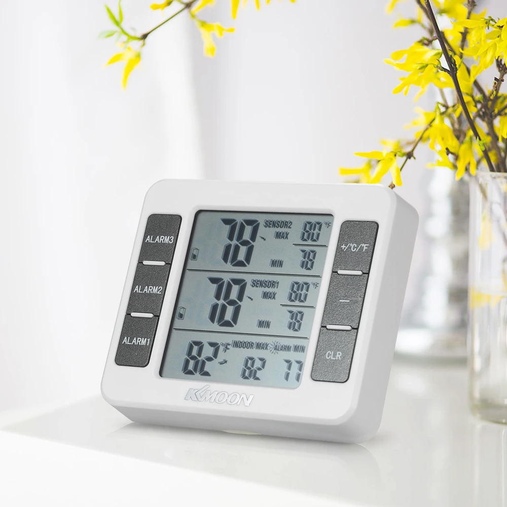 Digital Thermometer Temperature Meter Weather Station Tester with Wireless Outdoor Transmitter 0C-50C C/F Max Min Value Display