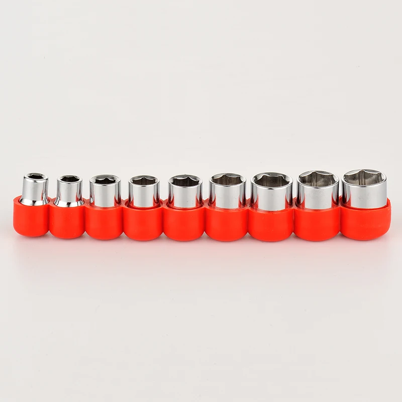 Description Picture 2 of item9pcs 5-13mm Hex Socket Wrench Head For 1/4 inch 6.35mm Drive Metric 6 Point Hexagon Sockets Set Nut Driver with Rubber Holder