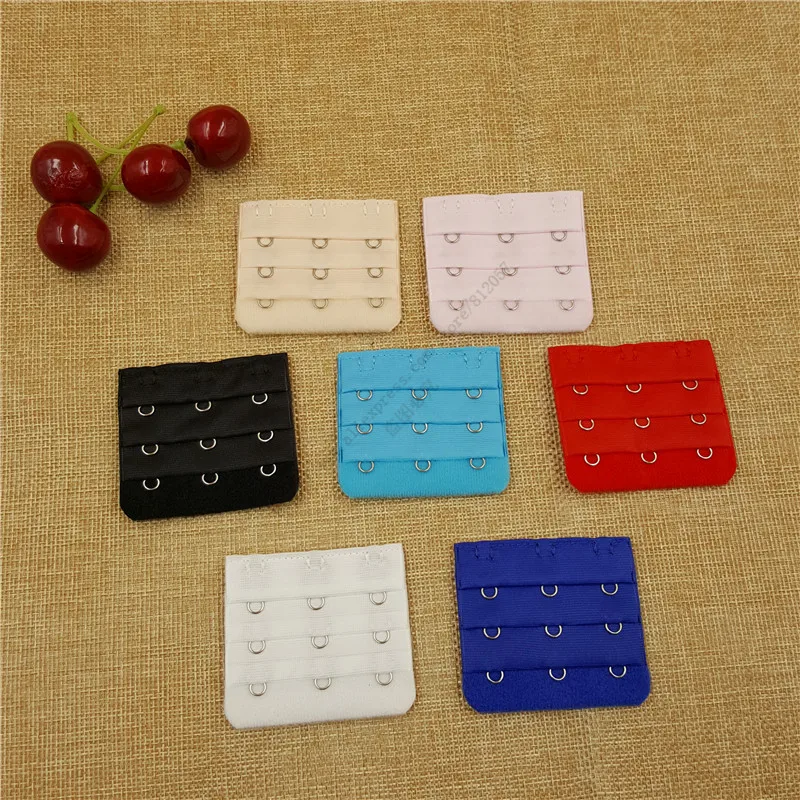 

100pcs/lot high quality Ladies Useful Bra Extenders Strap Extension 3 Hooks 3 Rows Adjustable Belt Buckle 6 Colors Available