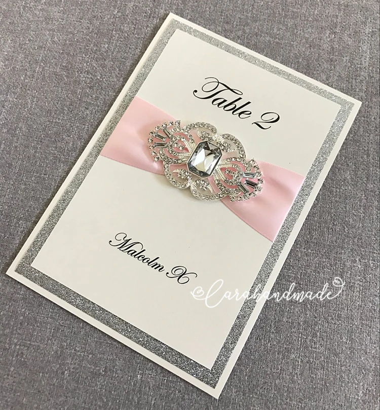 

CA0705 Silver Glitter Table Cards for Wedding