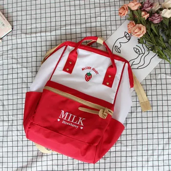 

Yellow Backpacks Harajuku Cute Backpack For Teenage Girls Kawaii Strawberry Book School Bags Pink Mochila Laptop Travel Bag Pack