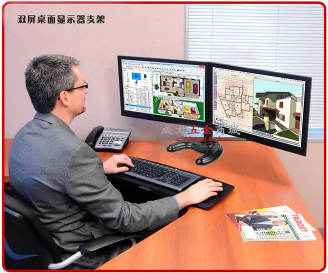 Us 99 0 14 26 Inch Dual Monitor Stand Bracket Rotation Desktop Multi Screen Lcd Hanger Pairs In Holder From Computer