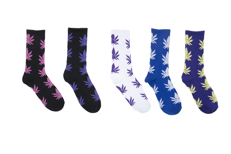 Новые разноцветные лист конопли клен пара спортивные носки, модные спортивные уличные скейтборды хип хоп парные носки