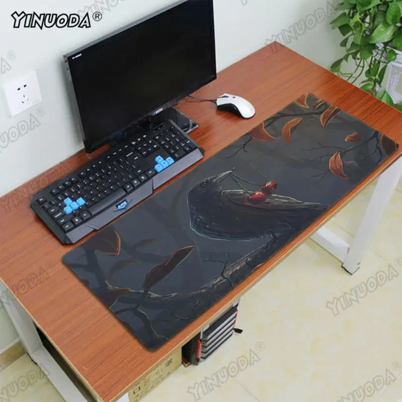 Yinuoda мой любимый черный ворона игровой Настольный коврик для ноутбука резиновый