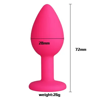 Silicone Smooth Anal Plug Butt Plug With Crystal Jewelry No Vibrator Sex Anus Toys For Woman Men Erotic Massager Stimulator 3