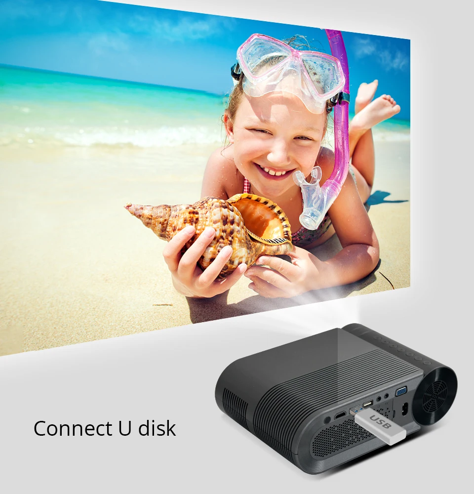 BYINTEK K9 Mini Portable Video Home Theater HD LED Projector for 1080P 3D 4K (Option wireless display） goodee projector