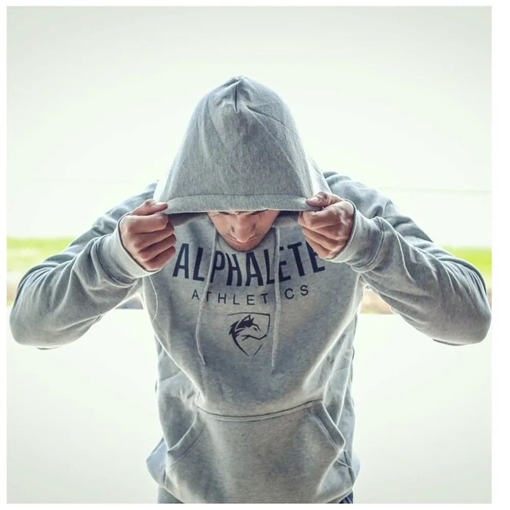 ALPHALETE الرجال صالات رياضية هوديس الجمنازيوم اللياقة البدنية كمال الاجسام البلوز نجوم النادي الأهلي السترة الرياضية الذكور تجريب مقنعين سترة ...