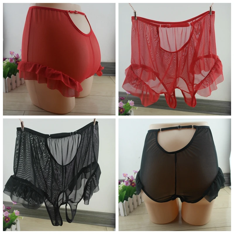 

New Women High Waist Crotchless Knickers Briefs Lingerie Plus M-4XL Sexy Panties CLL9175