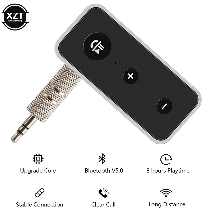 Bluetooth 5.0 Audio Aux 3.5mm Jack Receiver Real A2DP Stereo Speaker Handsfree Call Wireless Adapter For Phone | Электроника