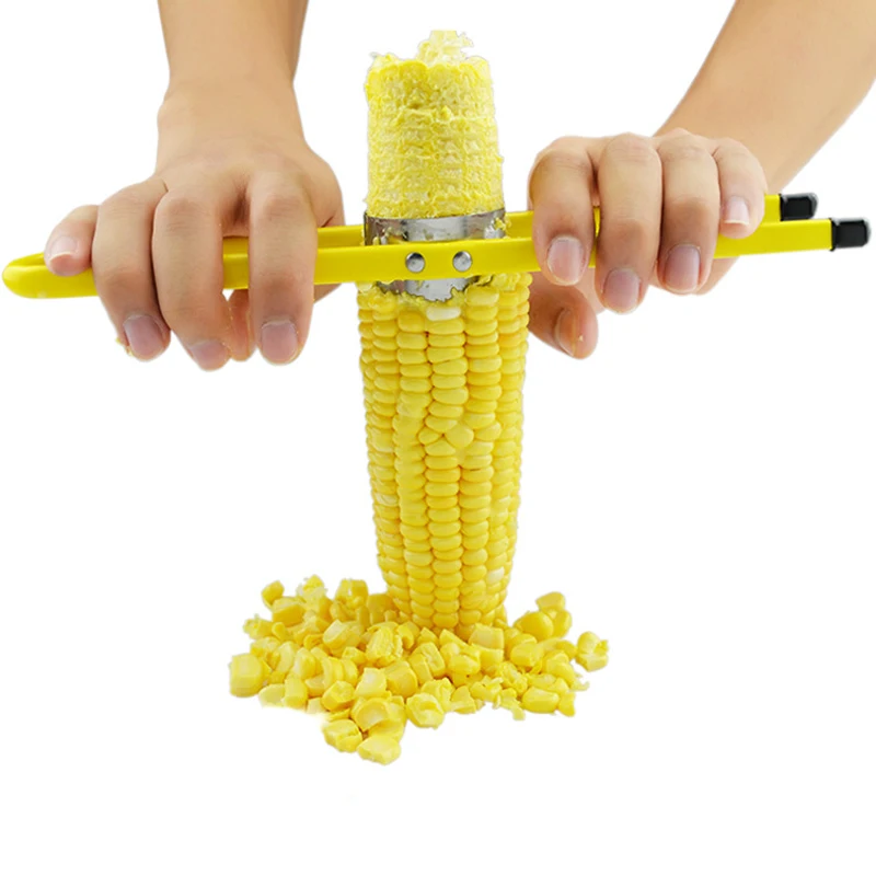 WCIC Stainless Steel Corn Peeler Stripper Thresher Plastic Handle Corn