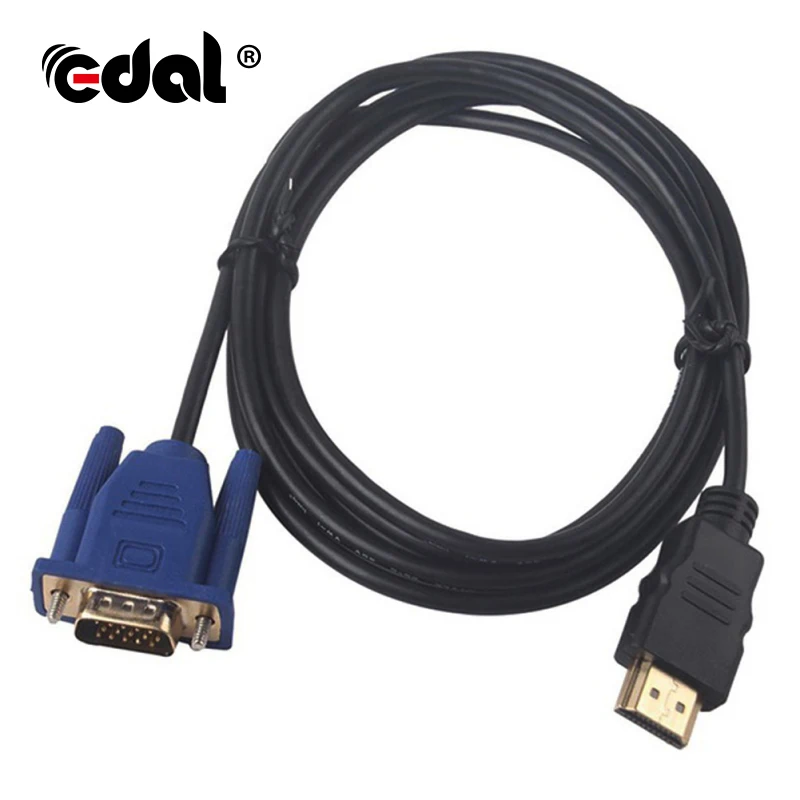 

EDAL 1.8 M HDMI Cable HDMI To VGA Adapter Digital 1080P HD With Audio Converter Adapters HDMI VGA Connector Cables for Computer