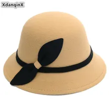 XdanqinX новая весенняя Модная элегантная женская бейсболка с меховым помпоном в стиле ретро теплая благородная украшенная бантом женская шапка трендовая женская брендовая шапка