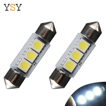 

200pcs 36mm 5050 3SMD Festoon 1.50" inch License Dome Map Interior White LED Light DE3423 6418