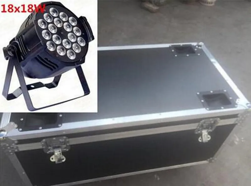 

18x18W LED Par with flightcase RGBWA UV 6in1 10 channels LED Flat Par Lights High-power DJ stage lights