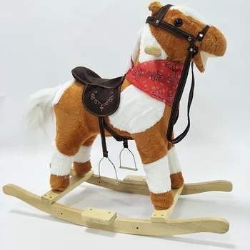 

Wooden Rocking Horse Funny Moving Music Animal Ride On Horse Pony Childhood Toys for Baby Girl Boy Birthday Gifts Ride On Toys