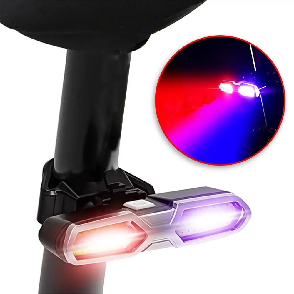 Горячее предложение! Распродажа! Супер яркий красный/синий USB аккумуляторная Хвостовая велосипедная фара COB светодиодный Bycicle безопасный предупреждающий задний фонарик 5 режимов водонепроницаемый