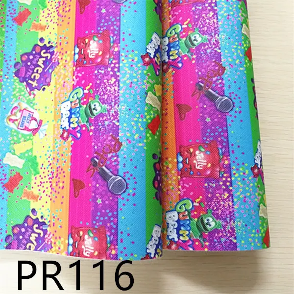 

Free shipping 7.6*12inch cartoon print synthetic leather fabric for DIY accessories PR116