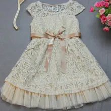 Лето г., новые модные праздничные платья для маленьких девочек розовая кружевная Детская летняя одежда для малышей