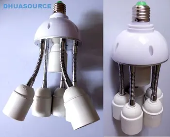 

1 to 6 e27 lamp base 360 degrees lamp socket led light parts fish tank octopus shape e26 E27 lamp base DIY led accessories