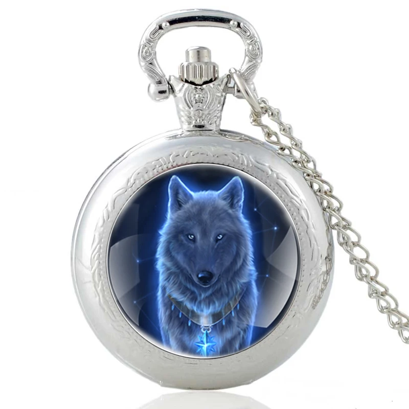 New Fashion Vintage Bronze Mysterious Wolf Quartz Pocket Watch Retro Men Women Wolf Pendant Necklace Antique 4